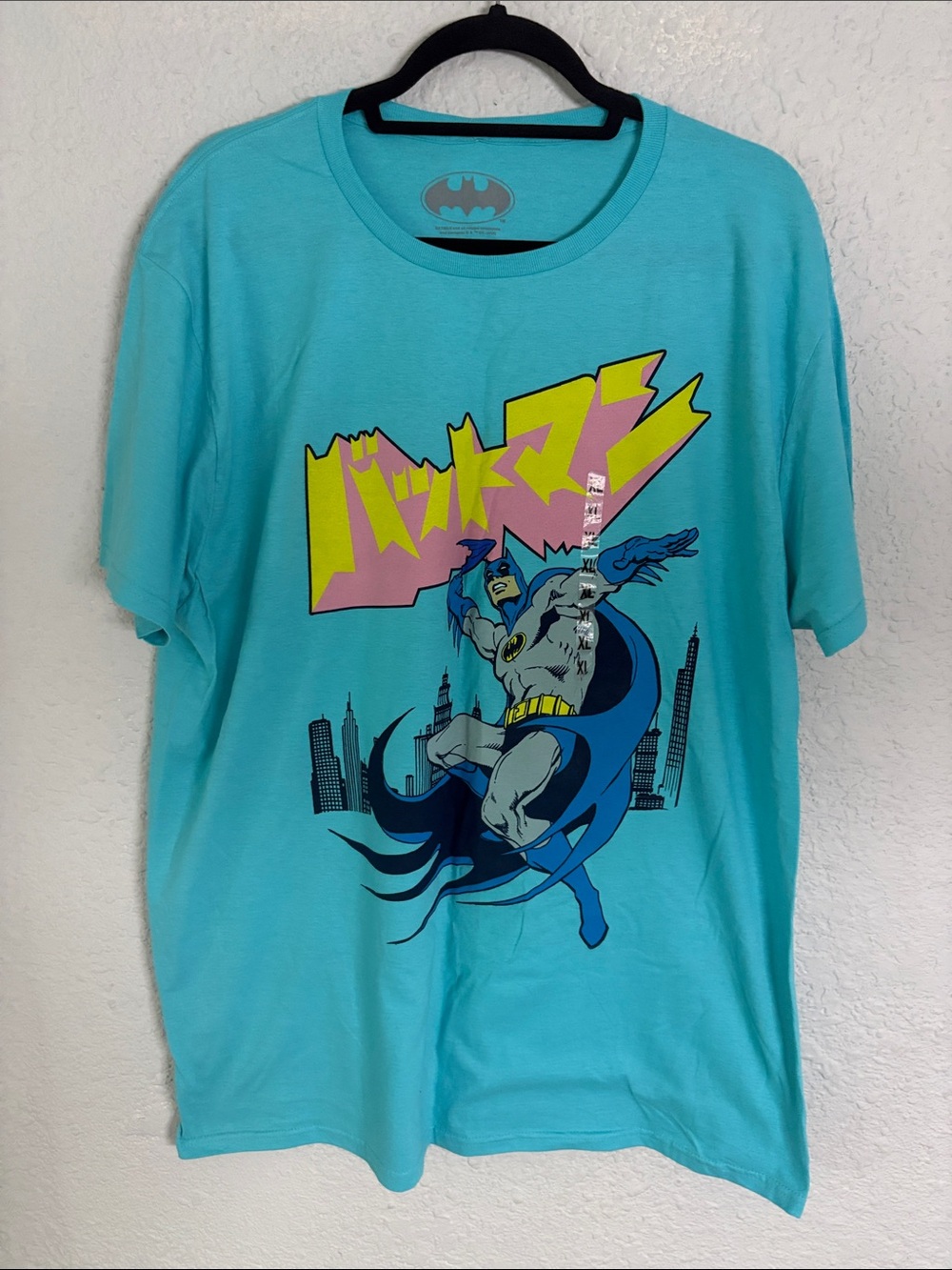 Batman women’s Tee in Aqua Turquoise with Neon Graphic